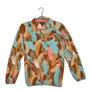 PATAGONIA $139 Synchilla Fleece Snap-T Pullover Brown Feather Dance XS